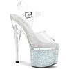 Pleaser - ESTEEM708LG Sandale à bride à la cheville, Pole dance chaussures - Transparent/Blanc Product image